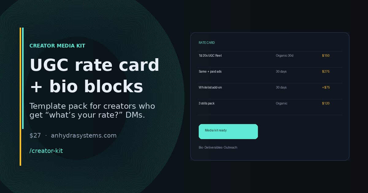 Creator Media Kit free sample hero